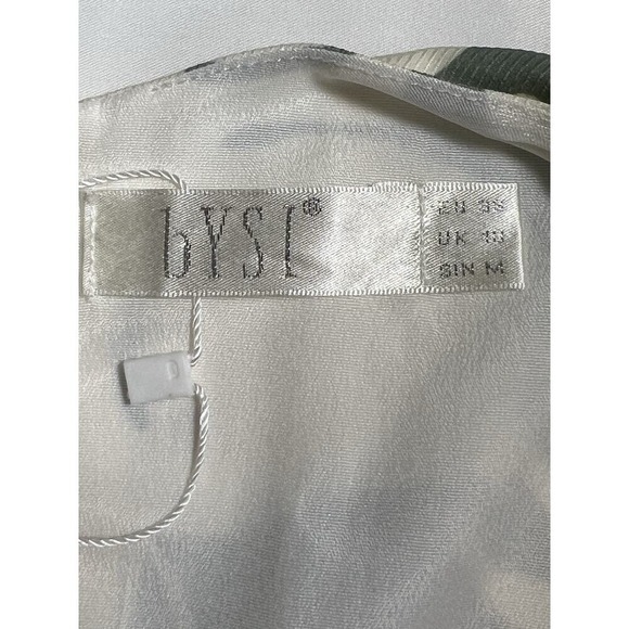 bYSI Tropical dress Women Palm Leaf Green and Cream Fit &‎ Flare Flowy Lined NWT - Picture 11 of 12